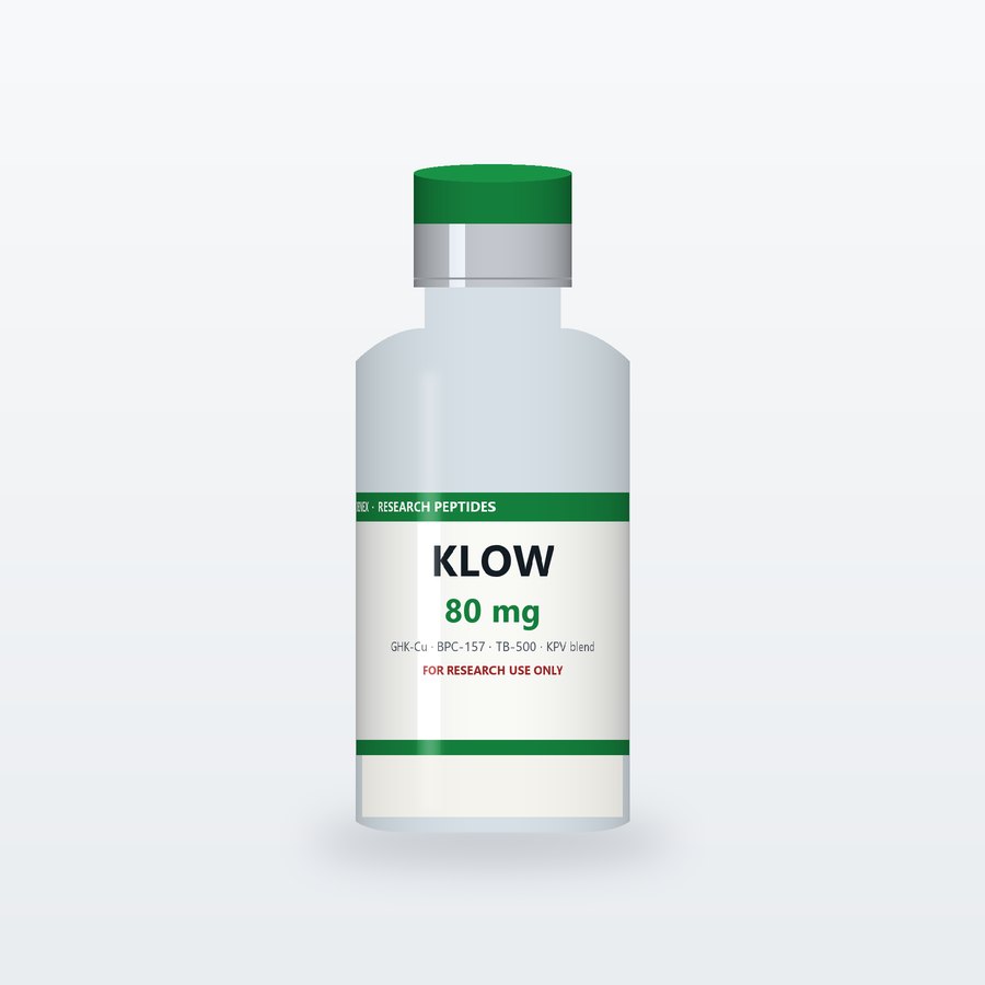 Vial med KLOW (GHK-Cu + BPC-157 + TB-500 + KPV) 80 mg